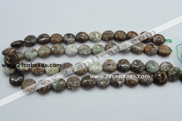 CJA06 15.5 inches 16mm coin green jasper beads wholesale