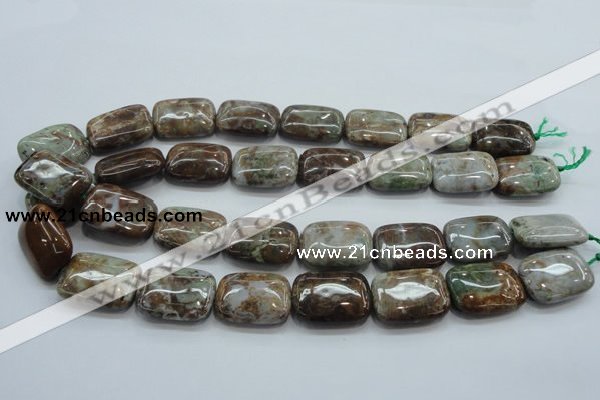 CJA10 15.5 inches 18*25mm rectangle green jasper beads wholesale