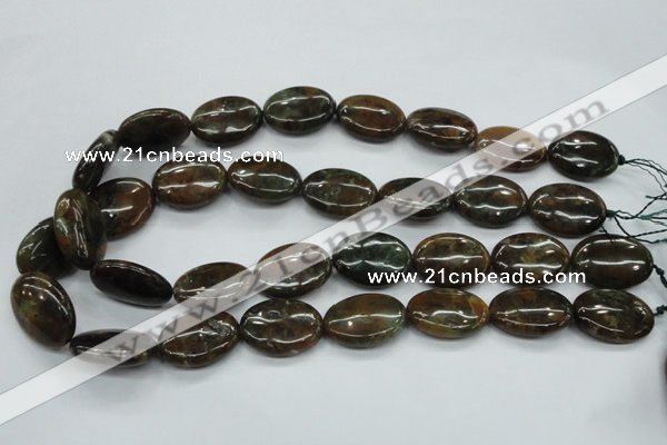 CJA21 15.5 inches 18*25mm oval green jasper beads wholesale