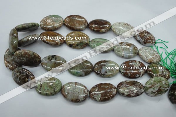 CJA23 15.5 inches 22*30mm oval green jasper beads wholesale