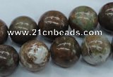 CJA38 15.5 inches 14mm round green jasper beads wholesale