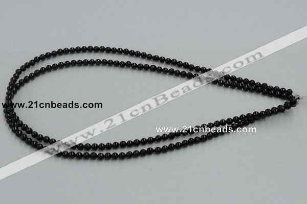 CJB01 16 inches 4mm round natural jet gemstone beads wholesale