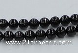 CJB02 16 inches 6mm round natural jet gemstone beads wholesale