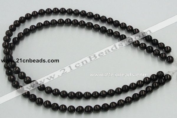 CJB03 16 inches 8mm round natural jet gemstone beads wholesale