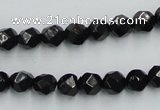 CJB06 16 inches 8mm faceted round natural jet gemstone beads wholesale