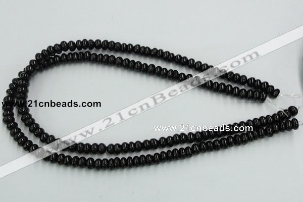 CJB10 16 inches 5*8mm rondelle natural jet gemstone beads wholesale