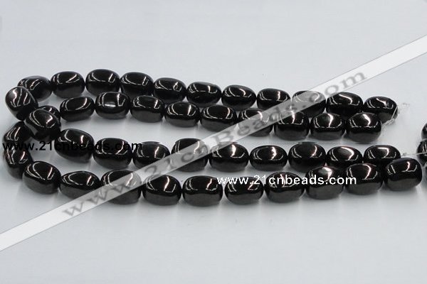 CJB14 16 inches 15*20mm nugget natural jet gemstone beads wholesale