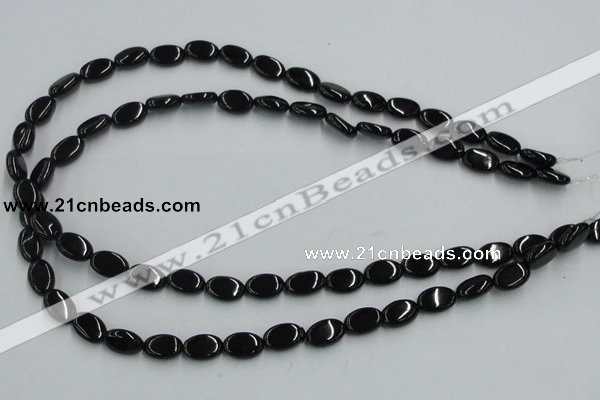 CJB16 16 inches 8*12mm oval natural jet gemstone beads wholesale