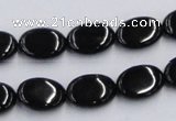 CJB17 16 inches 10*14mm oval natural jet gemstone beads wholesale