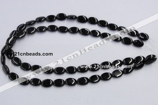 CJB17 16 inches 10*14mm oval natural jet gemstone beads wholesale