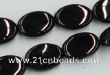 CJB18 16 inches 13*18mm oval natural jet gemstone beads wholesale