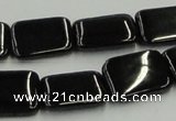 CJB27 16 inches 15*20mm rectangle natural jet gemstone beads wholesale