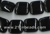 CJB29 16 inches 16*16mm square natural jet gemstone beads wholesale