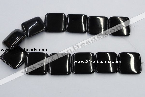 CJB30 16 inches 30*30mm square natural jet gemstone beads wholesale