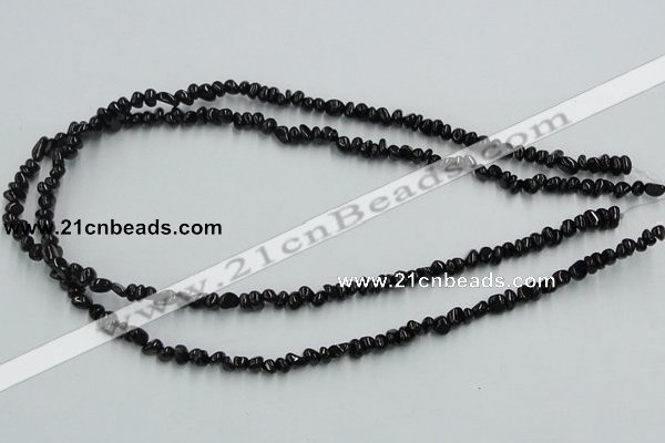 CJB31 16 inches 3*6mm chips natural jet gemstone beads wholesale