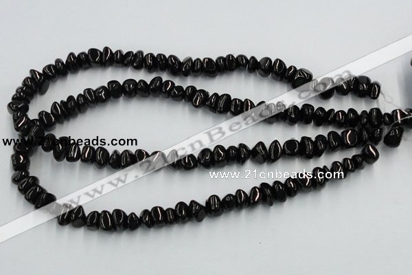 CJB32 16 inches 7*10mm chips natural jet gemstone beads wholesale