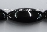 CJB37 16 inches 20*40mm rice natural jet gemstone beads