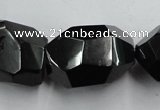 CJB41 16 inches 18*28mm faceted nugget natural jet gemstone beads