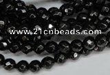 CJB45 15.5 inches 6mm faceted round natural jet gemstone beads