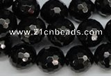 CJB46 15.5 inches 14mm faceted round natural jet gemstone beads