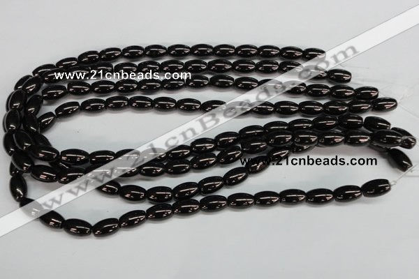 CJB51 15.5 inches 8*12mm rice natural jet gemstone beads