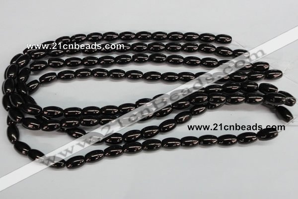 CJB53 15.5 inches 10*16mm rice natural jet gemstone beads