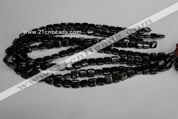 CJB58 15.5 inches 10*10mm square natural jet gemstone beads