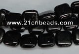 CJB59 15.5 inches 12*12mm square natural jet gemstone beads