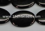 CJB73 15.5 inches 20*30mm oval natural jet gemstone beads