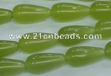 CKA105 15.5 inches 10*20mm teardrop Korean jade gemstone beads