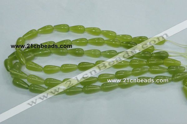 CKA105 15.5 inches 10*20mm teardrop Korean jade gemstone beads