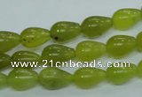 CKA106 15.5 inches 8*12mm teardrop Korean jade gemstone beads