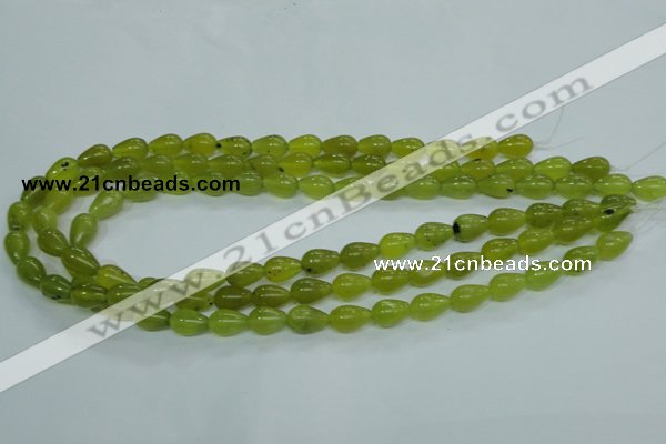 CKA106 15.5 inches 8*12mm teardrop Korean jade gemstone beads