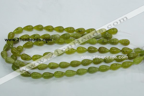 CKA107 15.5 inches 10*17mm teardrop Korean jade gemstone beads