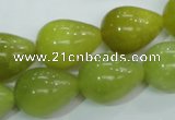 CKA108 15.5 inches 15*20mm teardrop Korean jade gemstone beads