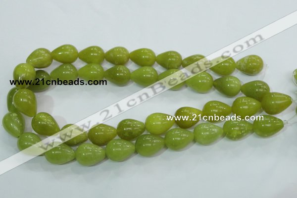 CKA108 15.5 inches 15*20mm teardrop Korean jade gemstone beads