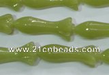 CKA109 15.5 inches 12*30mm flower Korean jade gemstone beads