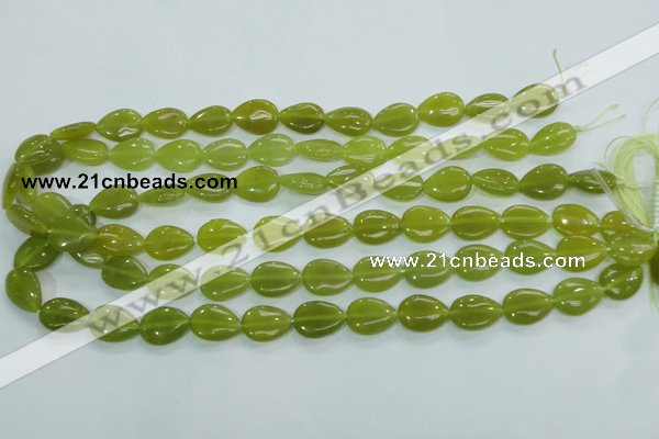 CKA113 15.5 inches 12*16mm flat teardrop Korean jade gemstone beads