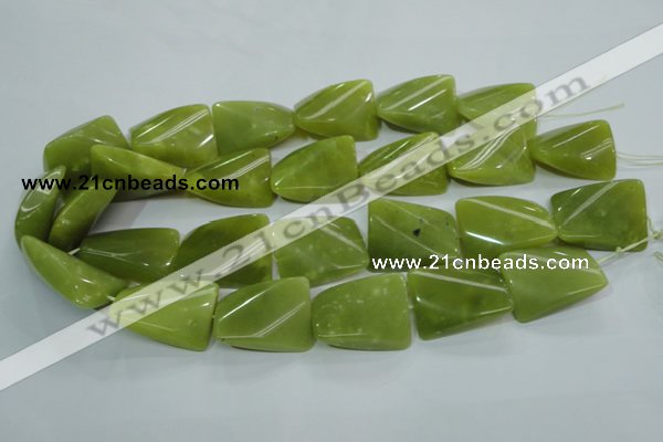 CKA115 15.5 inches 21*30mm twisted rectangle Korean jade beads