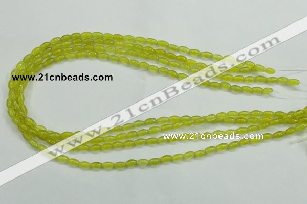 CKA15 15.5 inches 4*6mm rice Korean jade gemstone beads