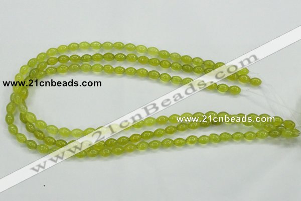 CKA16 15.5 inches 6*8mm rice Korean jade gemstone beads