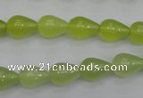 CKA211 15.5 inches 8*12mm teardrop Korean jade gemstone beads