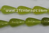 CKA212 15.5 inches 10*18mm teardrop Korean jade gemstone beads