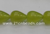 CKA213 15.5 inches 13*18mm teardrop Korean jade gemstone beads