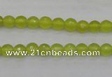 CKA217 15.5 inches 6mm faceted round Korean jade gemstone beads