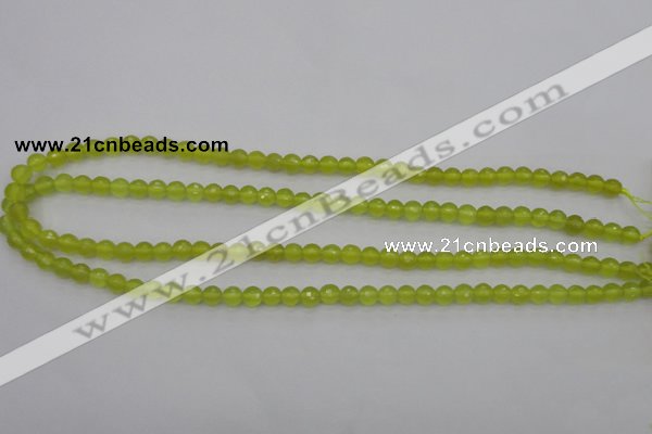 CKA217 15.5 inches 6mm faceted round Korean jade gemstone beads