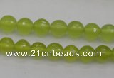 CKA218 15.5 inches 8mm faceted round Korean jade gemstone beads