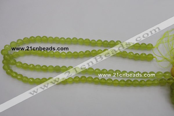 CKA218 15.5 inches 8mm faceted round Korean jade gemstone beads