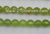 CKA219 15.5 inches 8mm faceted round Korean jade gemstone beads