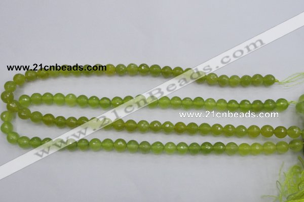 CKA219 15.5 inches 8mm faceted round Korean jade gemstone beads